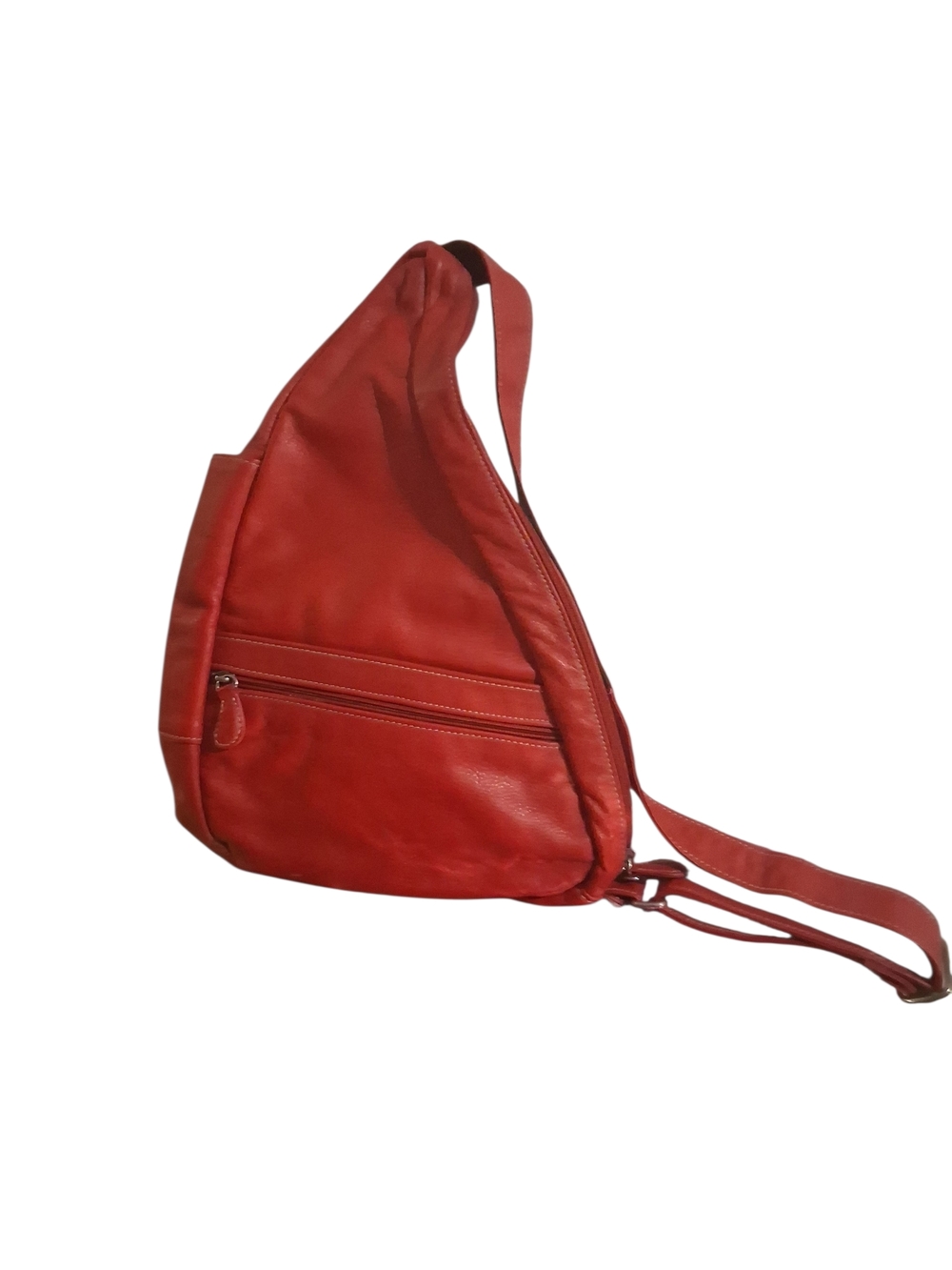 Ameribag Red Leather Sling Crossbody Belt Bag